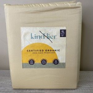 Kindlier 100% Organic Cotton Yellow 4Pc Set New Queen Target Sustainable Non-GMO